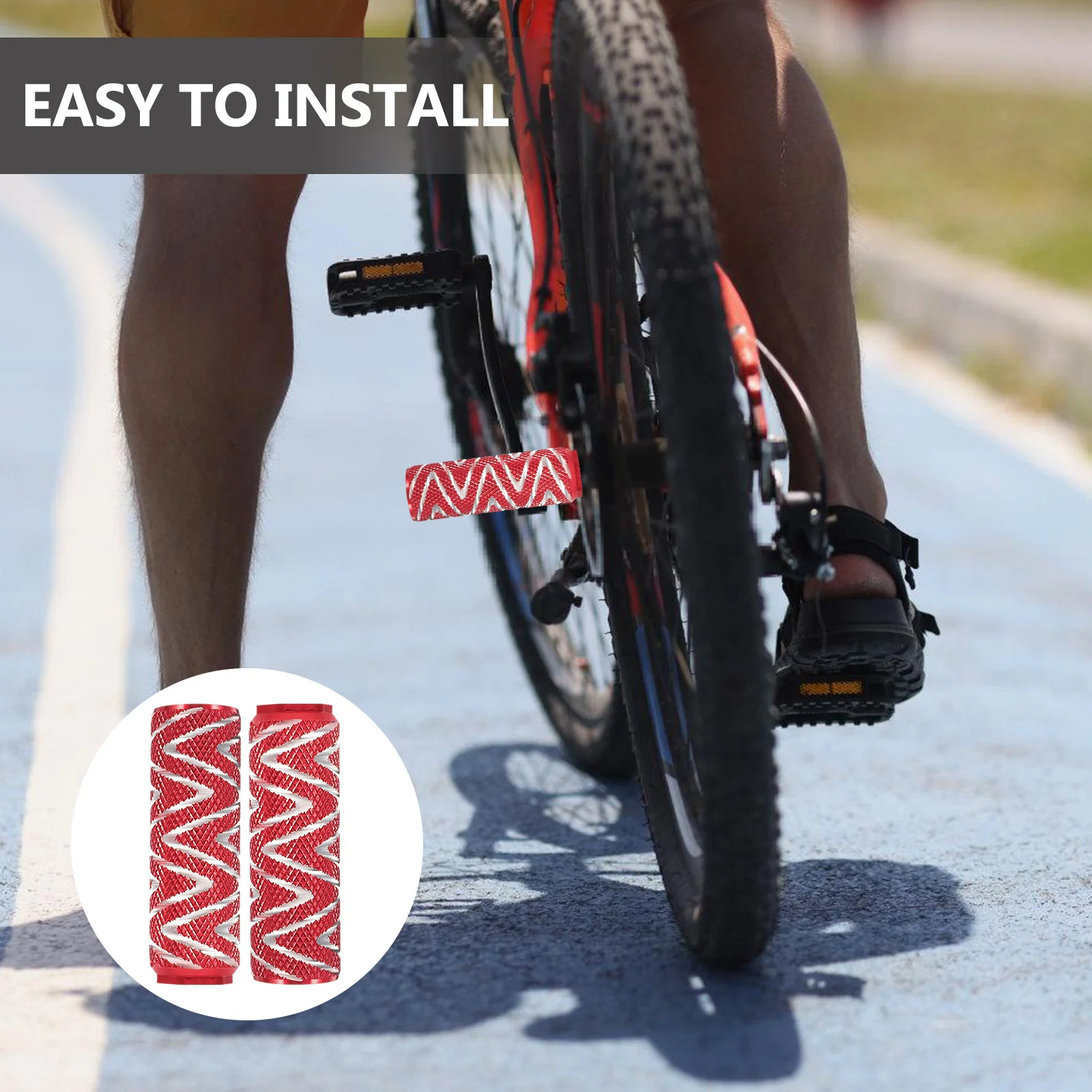 

Rear Foot Pegs Red Small Hole Short St able Aluminum Alloy Pegs for Mountain Road Bikes Accessories Wear Resistant Cycling