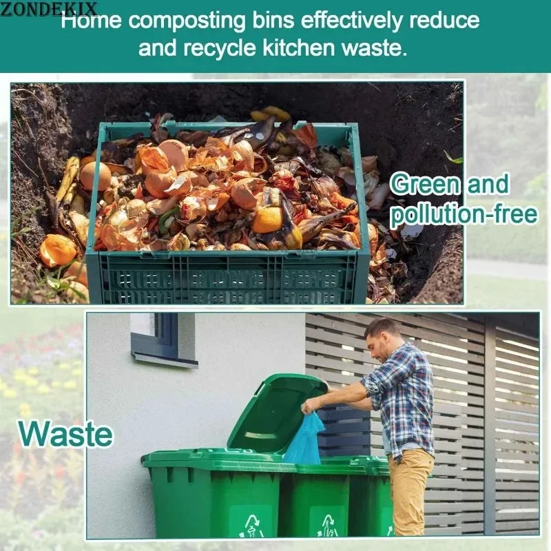 new green foldable outdoor worm compost bin portable foldable multi-purpose suitable for organic waste garden courtyard