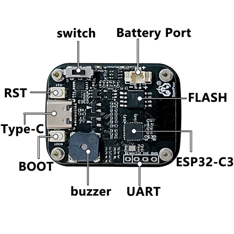 

A83G-ESP32 C3 1.69 Inch LCD Touch Screen 240X280 Mini TV LVGL Astronaut Clock Watch Screen With Battery Compartment