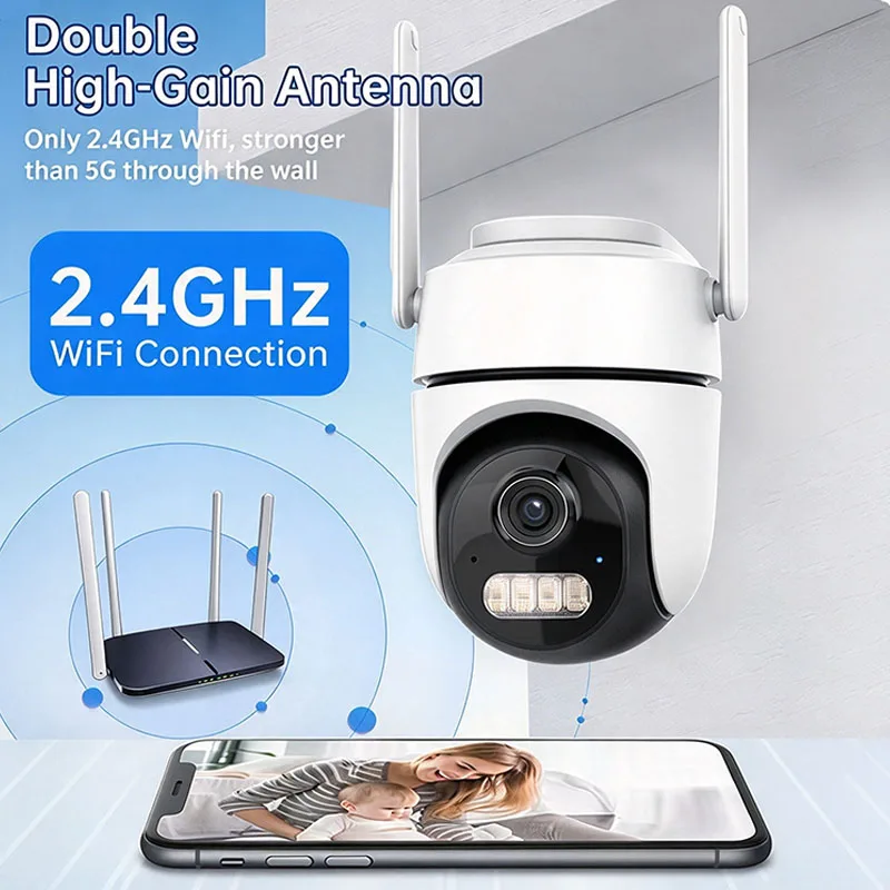 2MP WiFi IP Camera Outdoor Auto Tracking Two‑Way Audio Wireless Home Security CCTV Surveillance Cameras