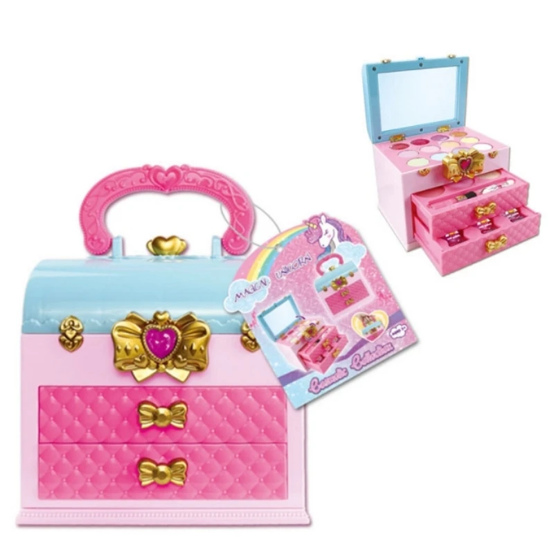 Kind Kind Make-Up Kosmetik Pretend Spielen Box Prinzessin Make-Up Mädchen Spielzeug Spielen Set Lippenstift Lidschatten Sicherheit Ungiftig Kit Spielzeug ﻿