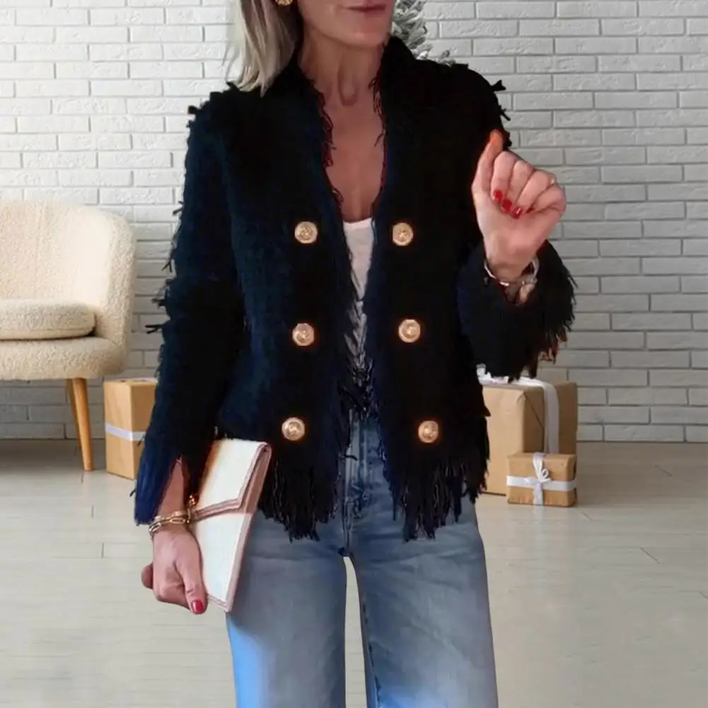 سترة دافئة خفيفة الوزن، سترة نسائية أنيقة من الفرو الصناعي، سترة أشعث أنيقة لخريف وشتاء، عصرية للسيدات