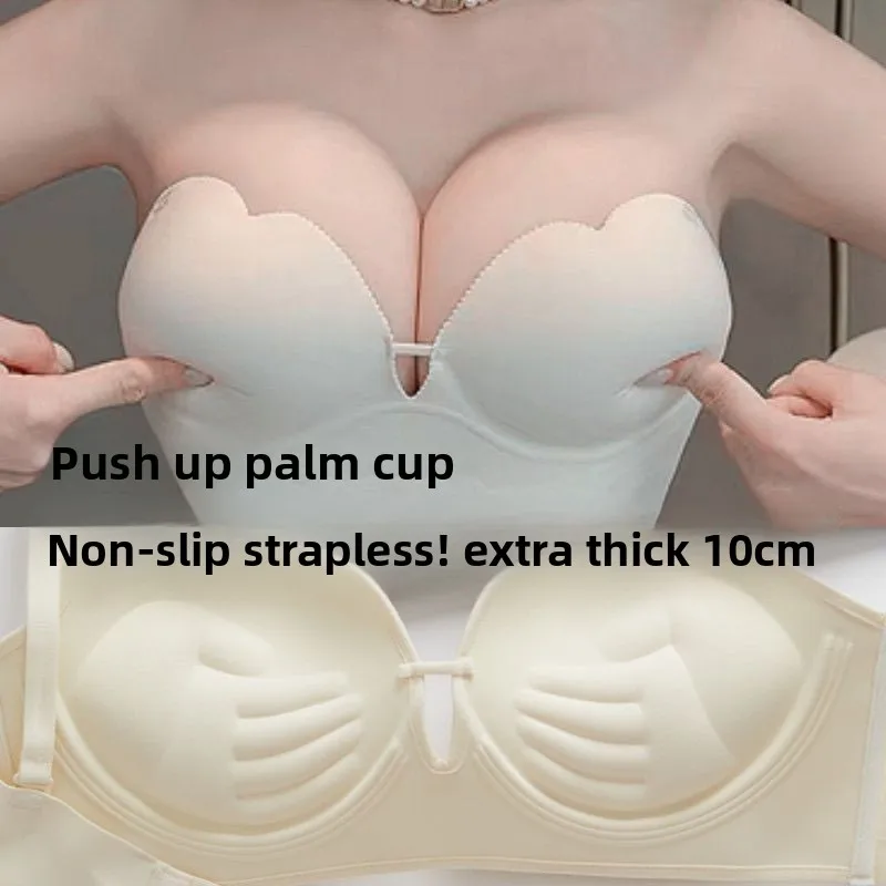 10 سنتيمتر الترا رفع حمالة الصدر المضادة للانزلاق قبضة كأس النخيل رفع لا سلك صديرية دائرية بوستير للنساء رفع دعم الزفاف الملابس الداخلية #1
