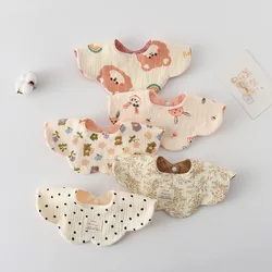 New Cute Cartoon Two-sided Usable Baby Feeding Drool Bib Infants Saliva Towel Cotton Burp Cloth For Newborn Toddler Kids Bibs