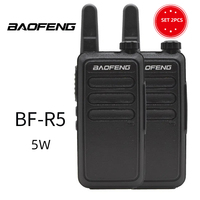 2pcs Baofeng BF-R5 FRS/PMR Mini Two Way Radio 2 Watt Walkie Talkie Long Range Rechargable Portable Two Charger for Camping Trip