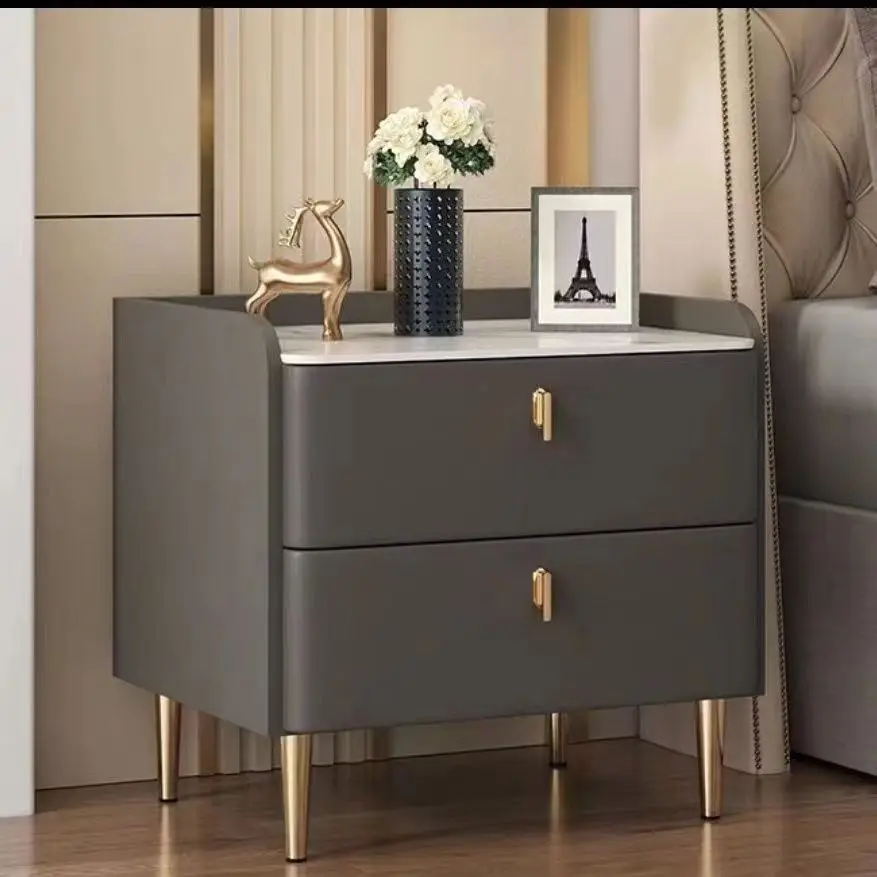 

Deluxe Wooden Room Furniture Smart Table Modern Bedside Table with USB Wireless Charging