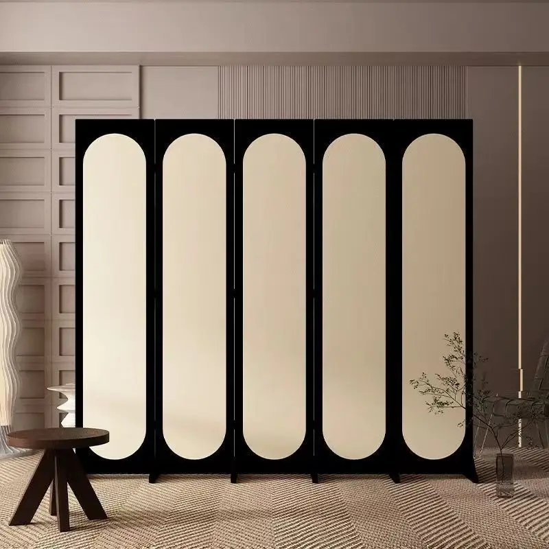 French screen partition living room folding mobile live stream background decoration bedroom shelter home room office