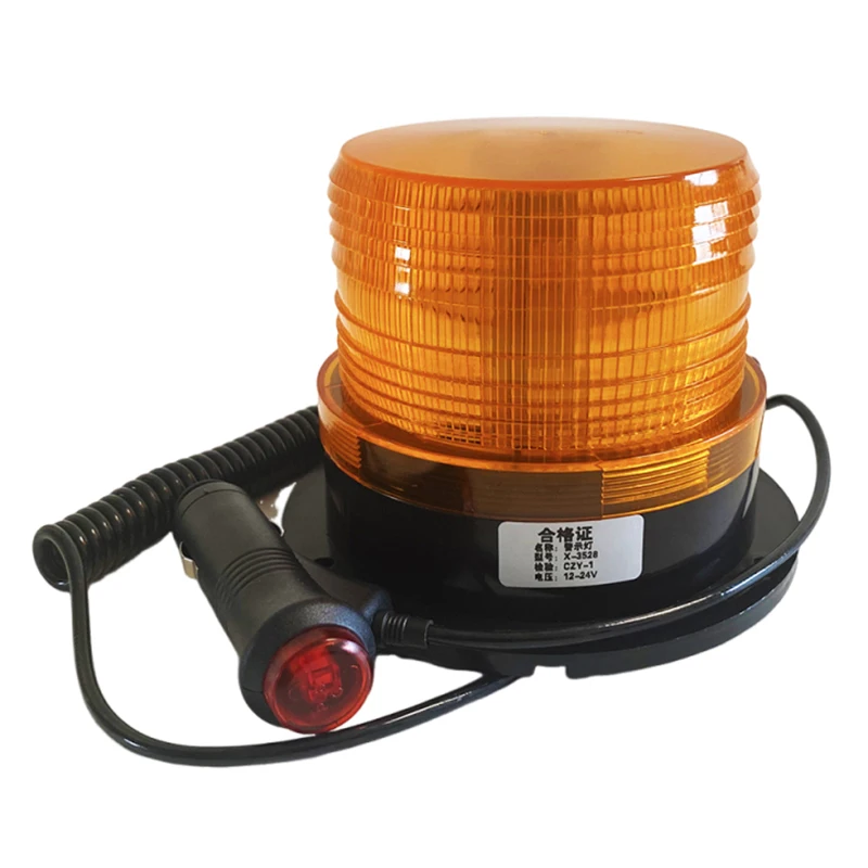 Car Truck Roof Flashing Warning Light 30 LED Magnetic 12V 24V Amber Rotary Beacon Forklift Strobe Emergency Lamp School Bus - Image 2
