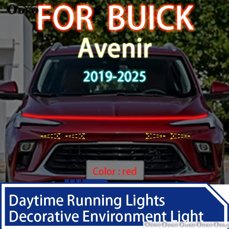 

FOR BUICK Avenir 2019-2025 New upgrade LED Daytime Running Light Scan Starting Car Hood DRL Guide Decorative Ambient Lamp 12V