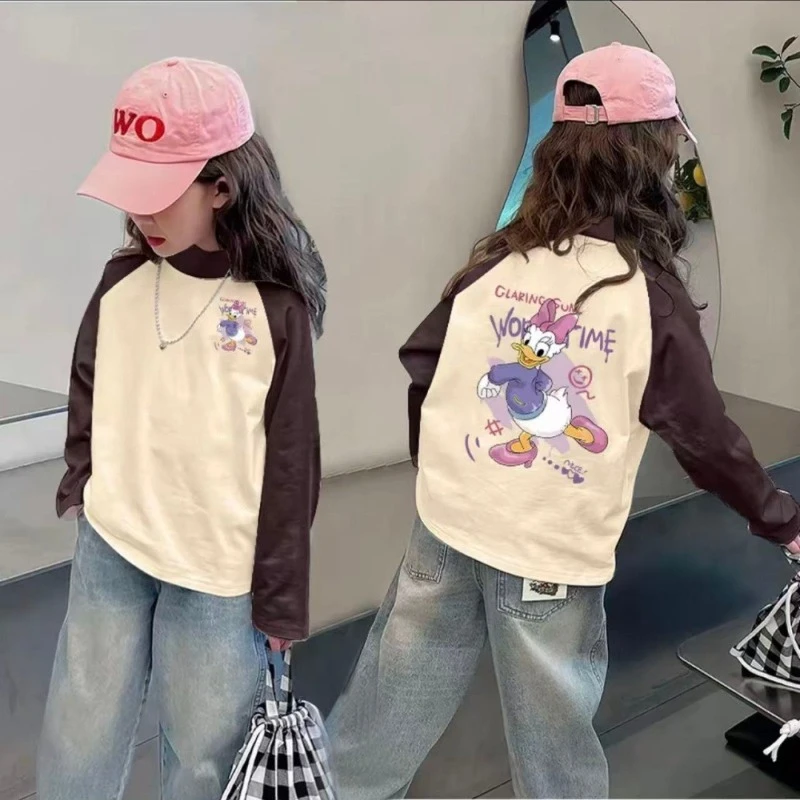 

Girls Velvet Base Layer, Big Kids Semi-High Neck Long Sleeve Top Color Block Winter Wear New Arrival