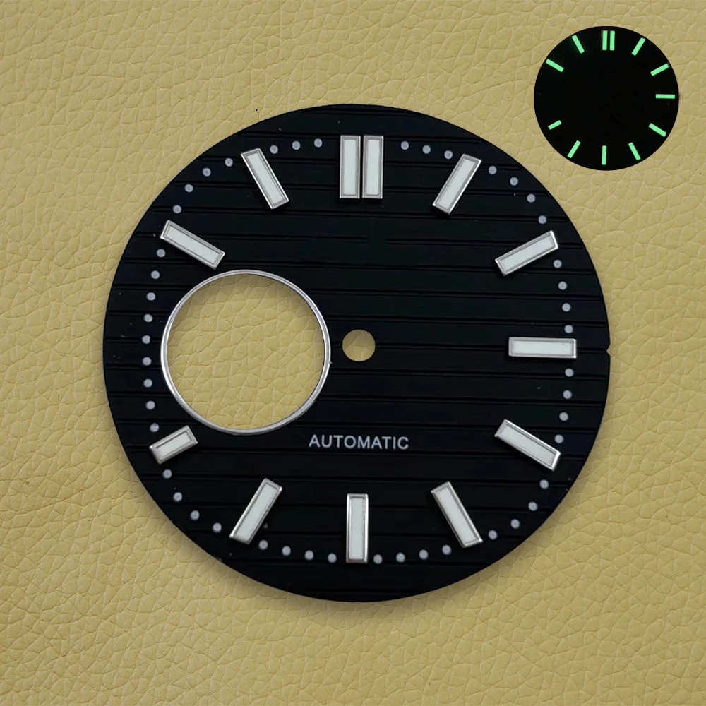 High-Quality S Logo 30.5mm Nautilus Hollow Dial Green Luminous Suitable for NH38 Movement Watch Modification Accessories image 4