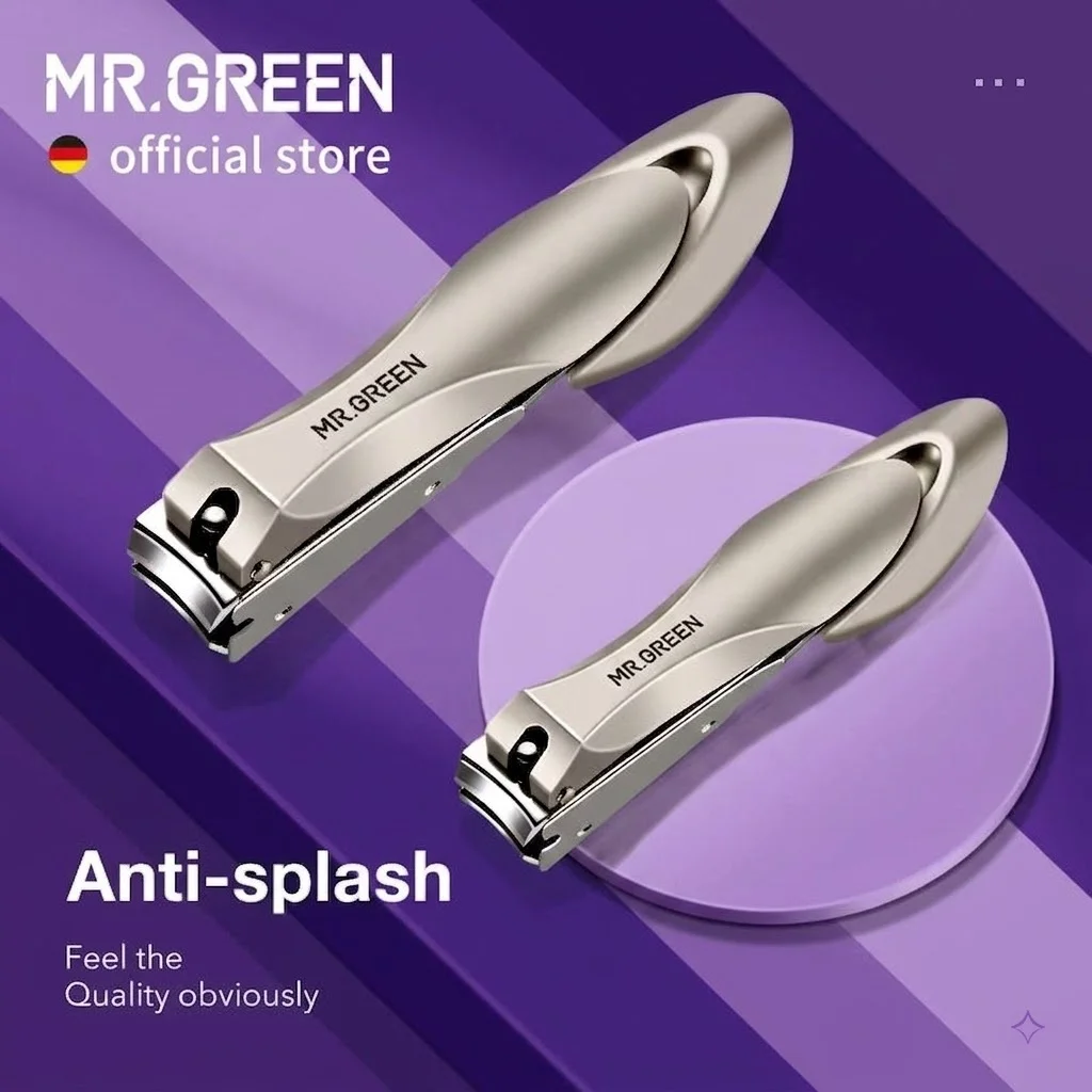 MR.GREEN Nail Clipper Stainless Steel Anti-Splash Sharp Blade Fingernail Toenail Clippers Manicure Pedicure Tools for Men Women
