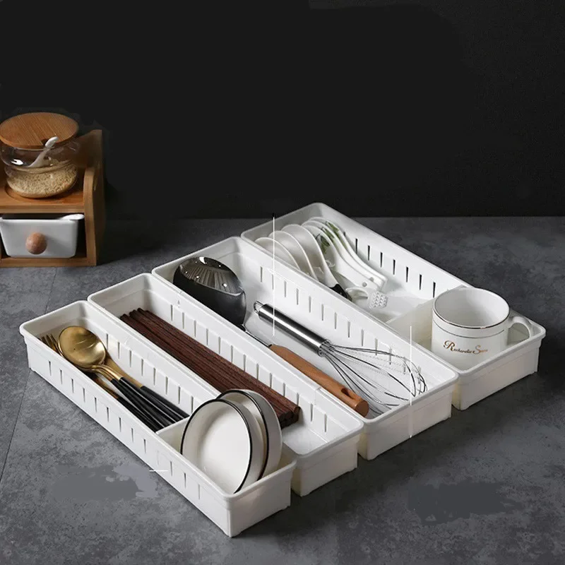 

Kitchen Drawer Organizer Cutlery Storage Box Adjustable Cabinet Organizer With Divider Board Utensil Storage Box For Drawers
