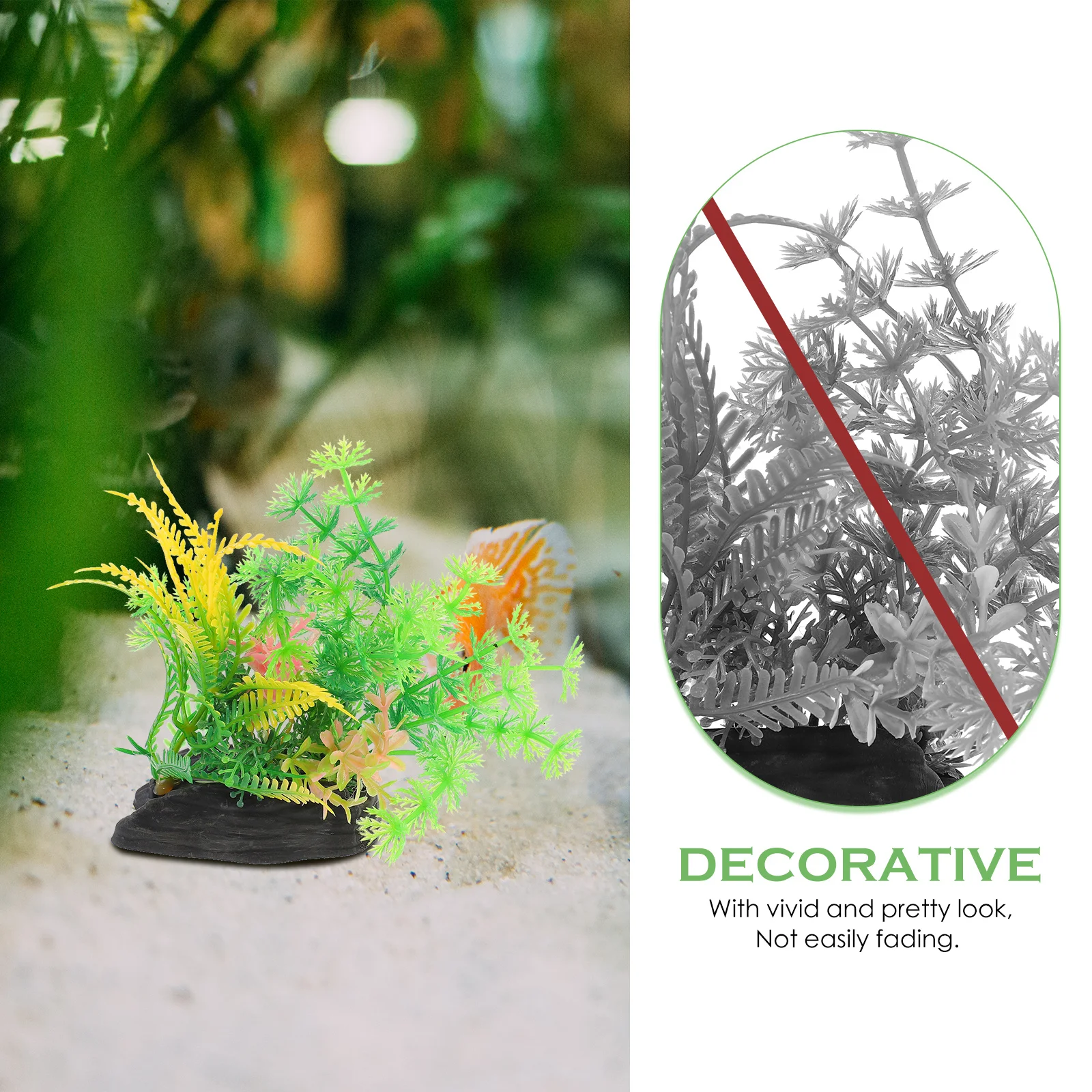 

6pcs Artificial Plants For Fish Tank Decor Small Tropical Fake Plants Realistic Aquatic Plant Large Fish Tank Plant Decors