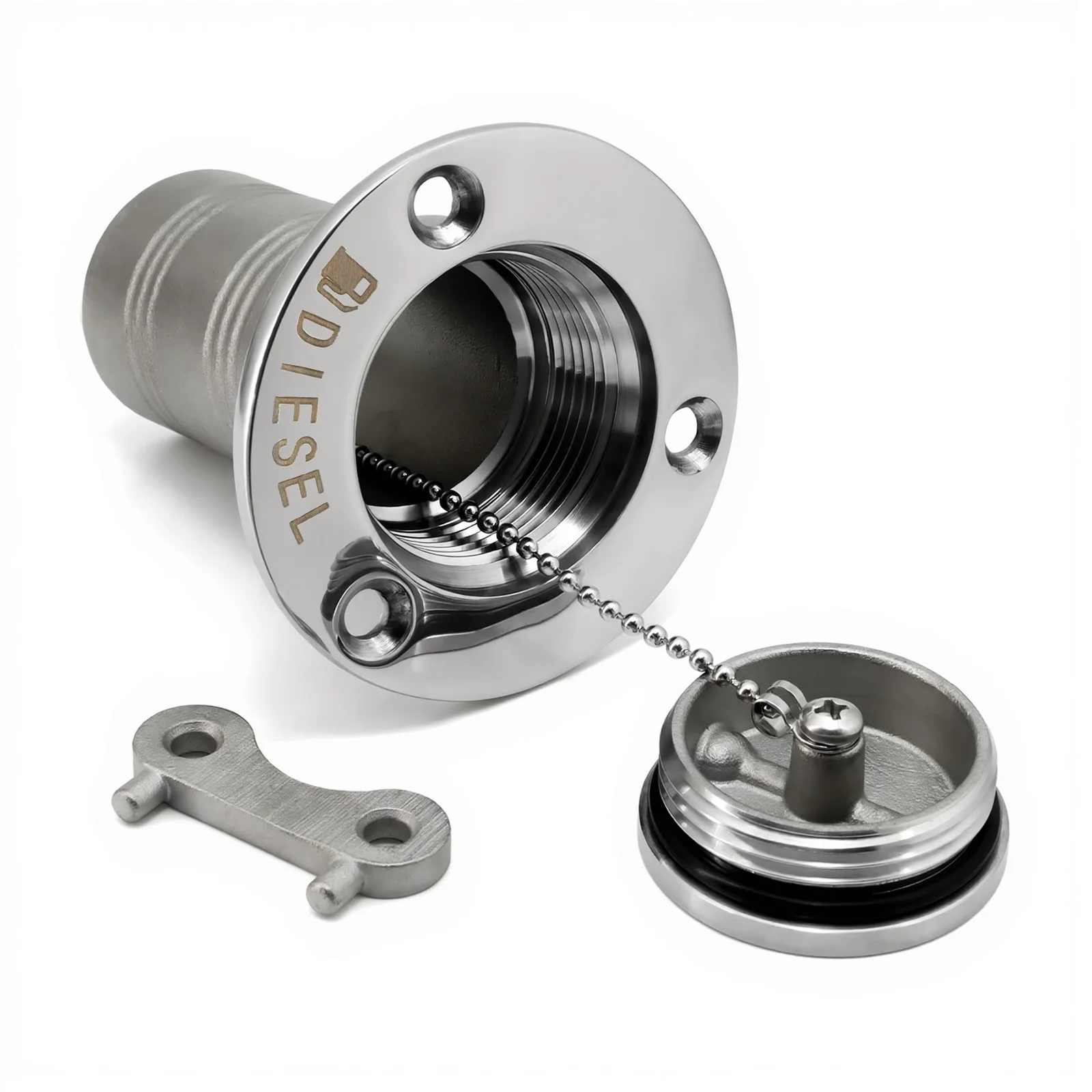 

1.5" 38/2" 50mm Stainless Steel Deck Filler Caps Diesel Fuel Water Waste Gas Deck Filler Marine Hardware Boat Accessories