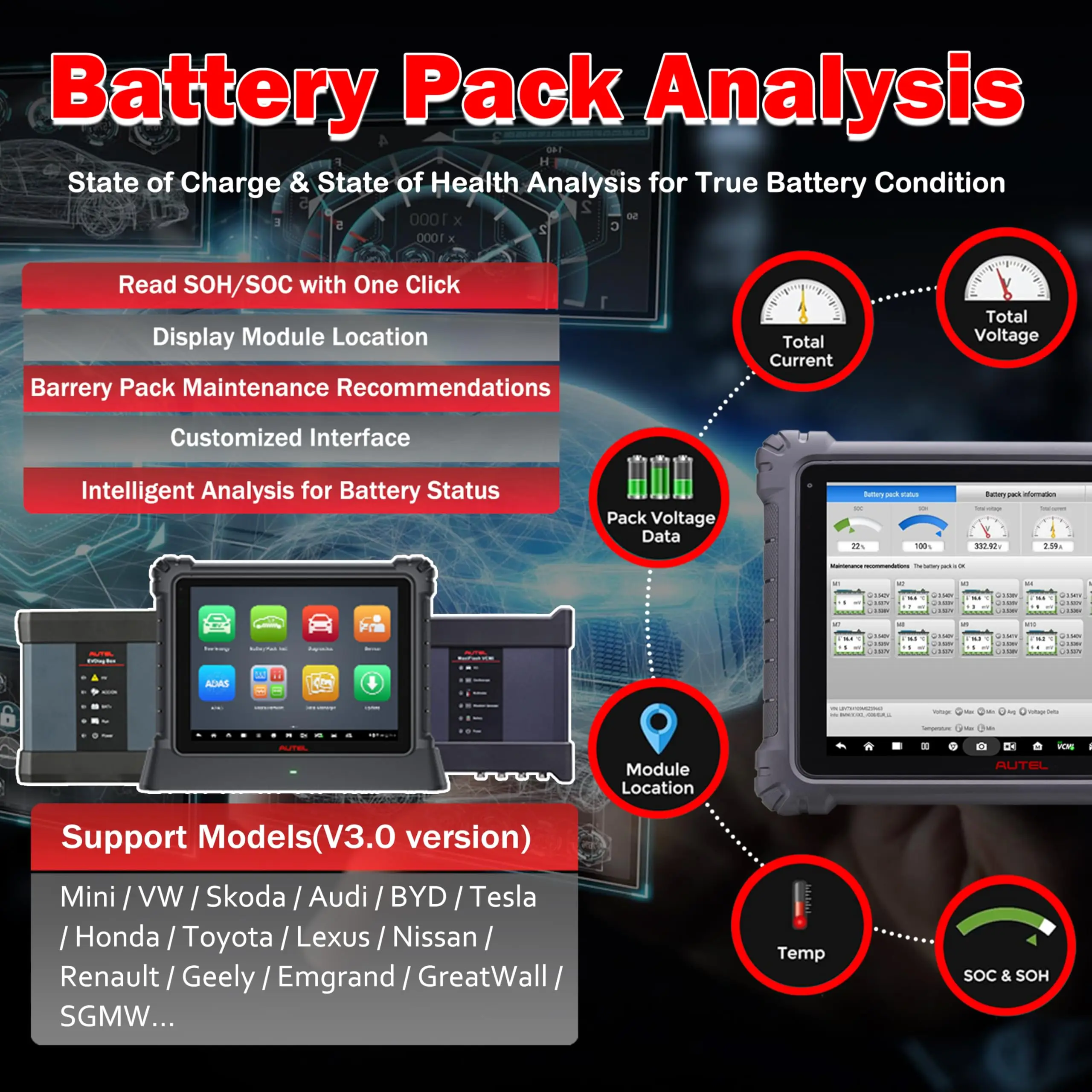 Autel MaxiSYS Ultra EV OBD2 сканер 2024 12-дюймовый аккумулятор высокого напряжения диагностический сканер EVDiag Kit MaxiFlash VCMI