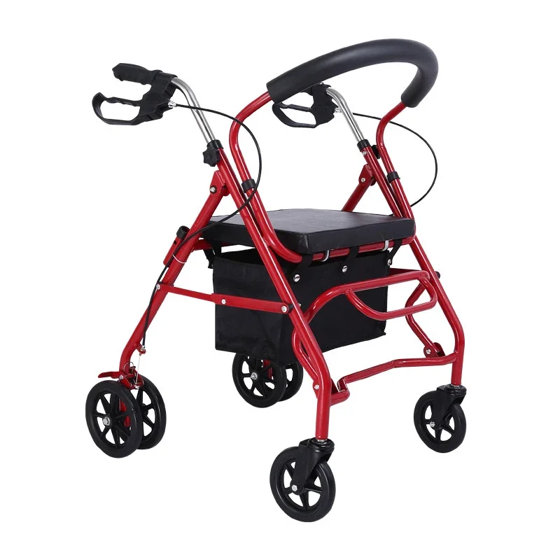 Aid Rollator Rehabilitation Walker for Disabled Elderly with Shopping Cart