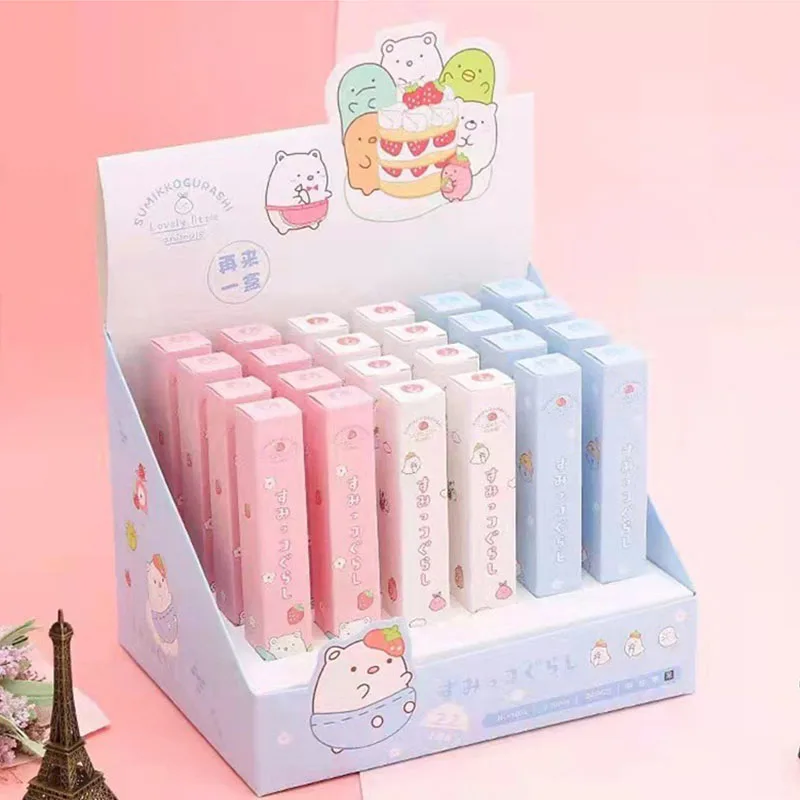 

24 pcs/lot Kawaii Sumikko Gurashi Gel Pen Cute 0.5mm Black Ink Signature Pens Stationery Gift Office School Supplies