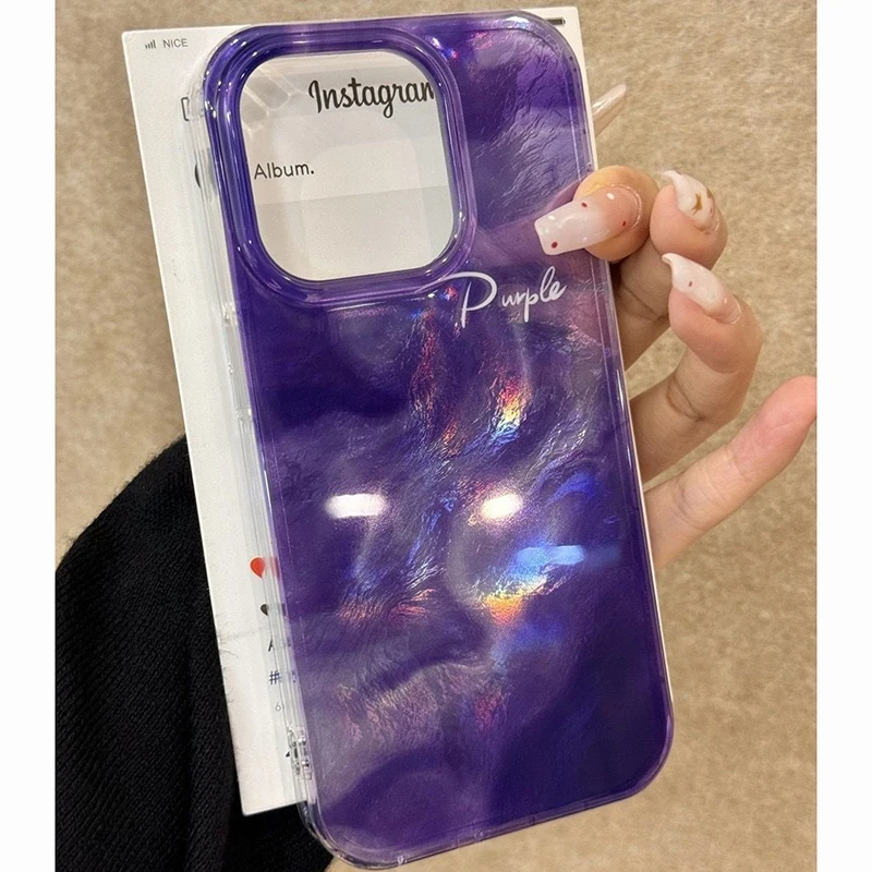 Vortex Pattern Amber Purple Blend Silicone Phone Case For iPhone 16 11 12 13 14 15 Pro Max X XS XR 7 8 Plus SE 2020 Soft Cover