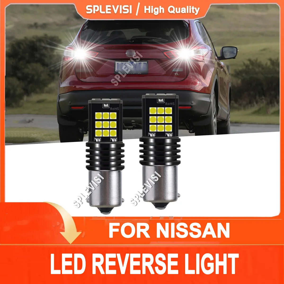 2x 1156 6000K White LED Back Up Reverse Lights Replace Set For Nissan Patrol Qashqai Tiida X-Trail Versa