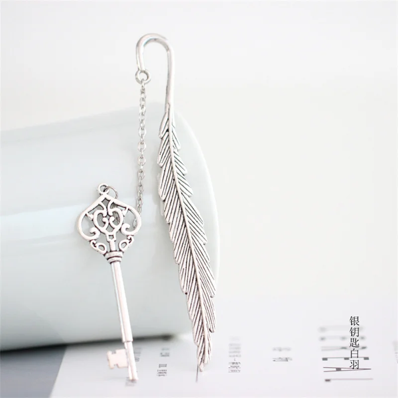 Creative Metal Feather Bookmark Chinese Style Retro Bookmark Student Stationery Graduation Ceremony Exquisite Gifts