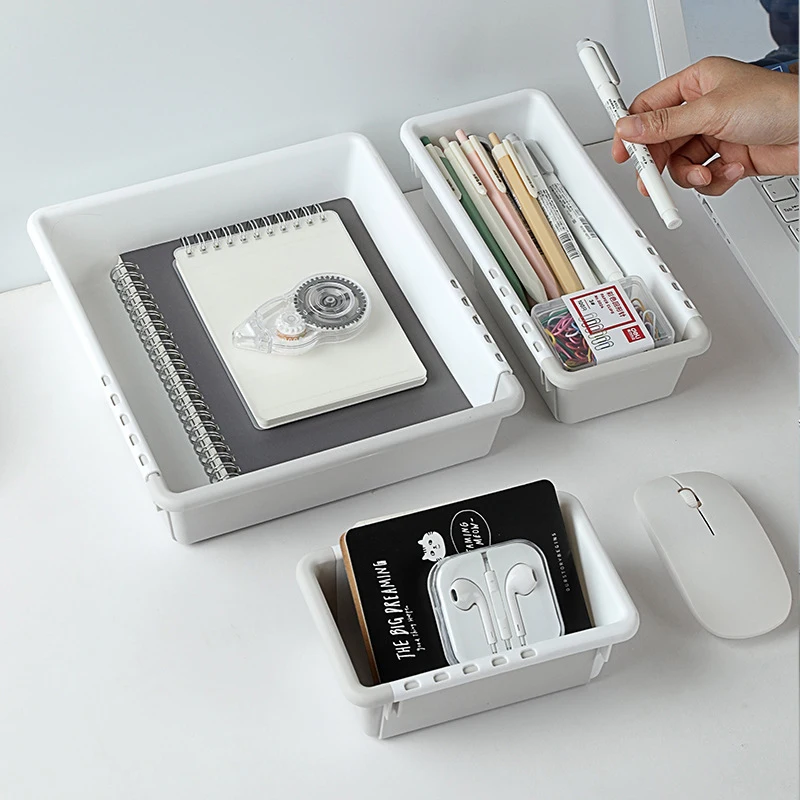 Retractable Desktop Drawer Storage Box Office Free Combination Stationery Organizer Kitchen Tableware Sundries Storage Trays