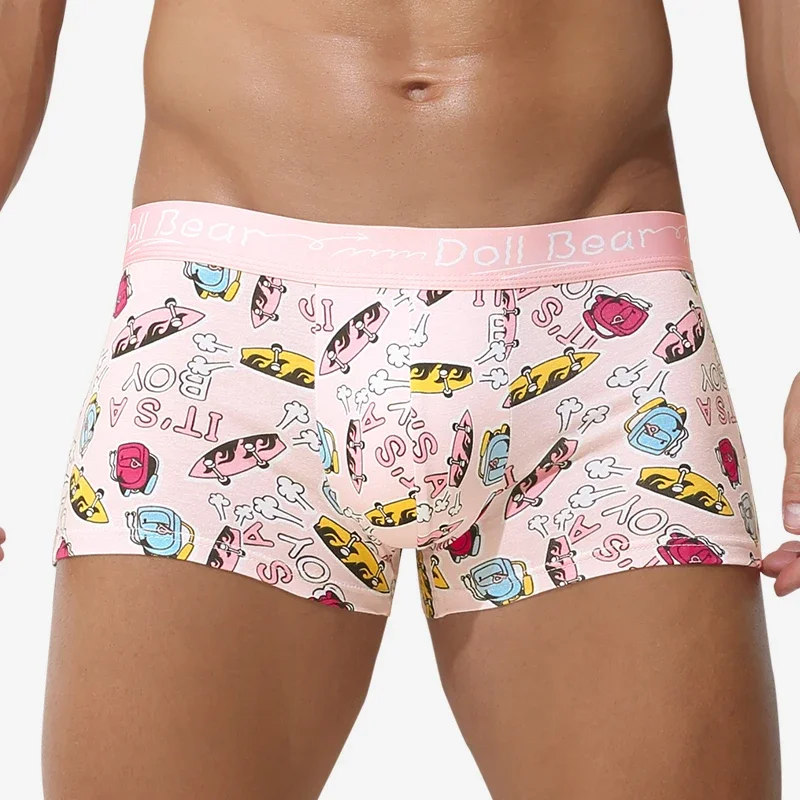 Herren-Unterwäsche aus Baumwolle, antibakterielle Boxershorts, Kopf, große Jugend-Boxershorts, sportliche, bequeme Unterhose für Herren