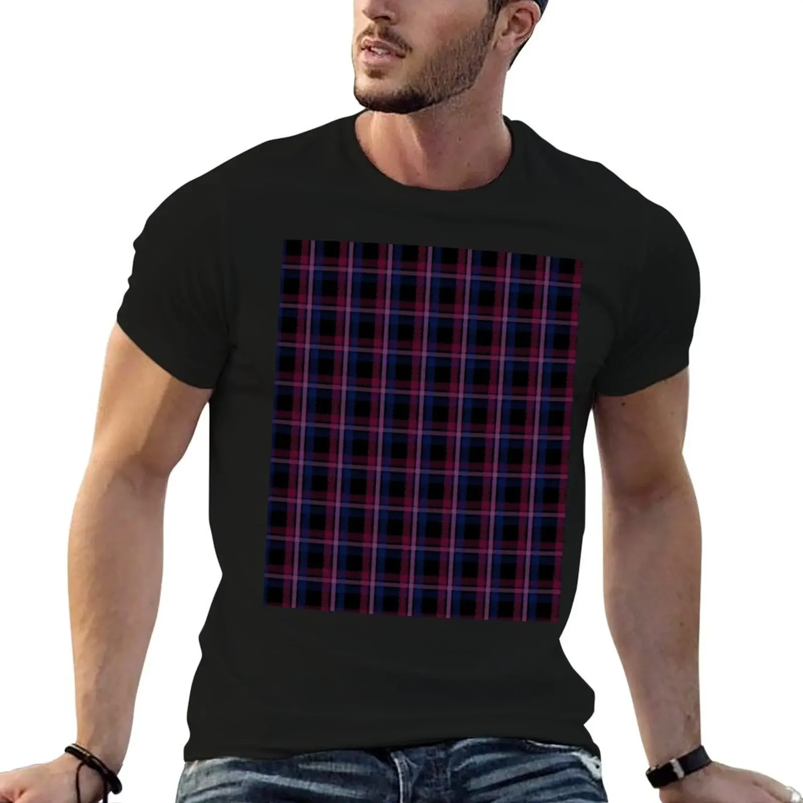 

Bisexual Plaid T-Shirt man t shirt rapper graphic tees vintage Men's t shirts