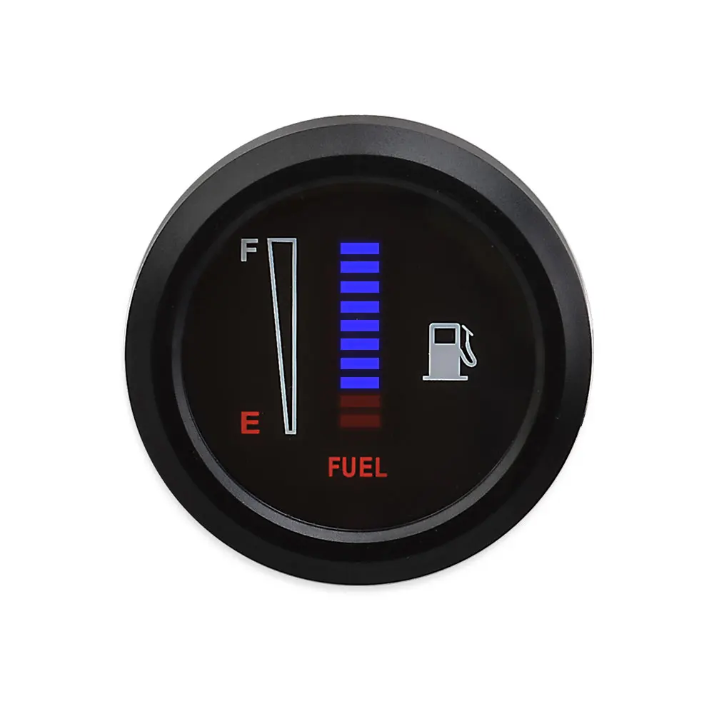Car Motorcycle Fuel Level Gauge 12V/24v 2" 52mm Fuel Level Meter Gauge Electronic LED Ultra Thin Auto Benzine Meter - view 2