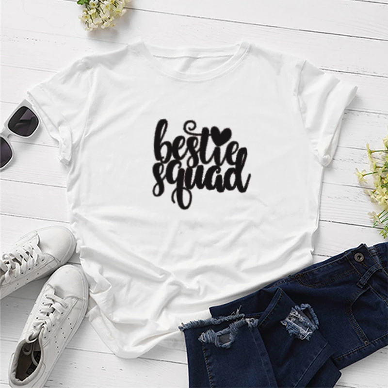 Bestie Squad Shirt Friends Matching t shirts  Best Friend clothing fiesta bridal shower Sisters Matching Tees graphic t shirts