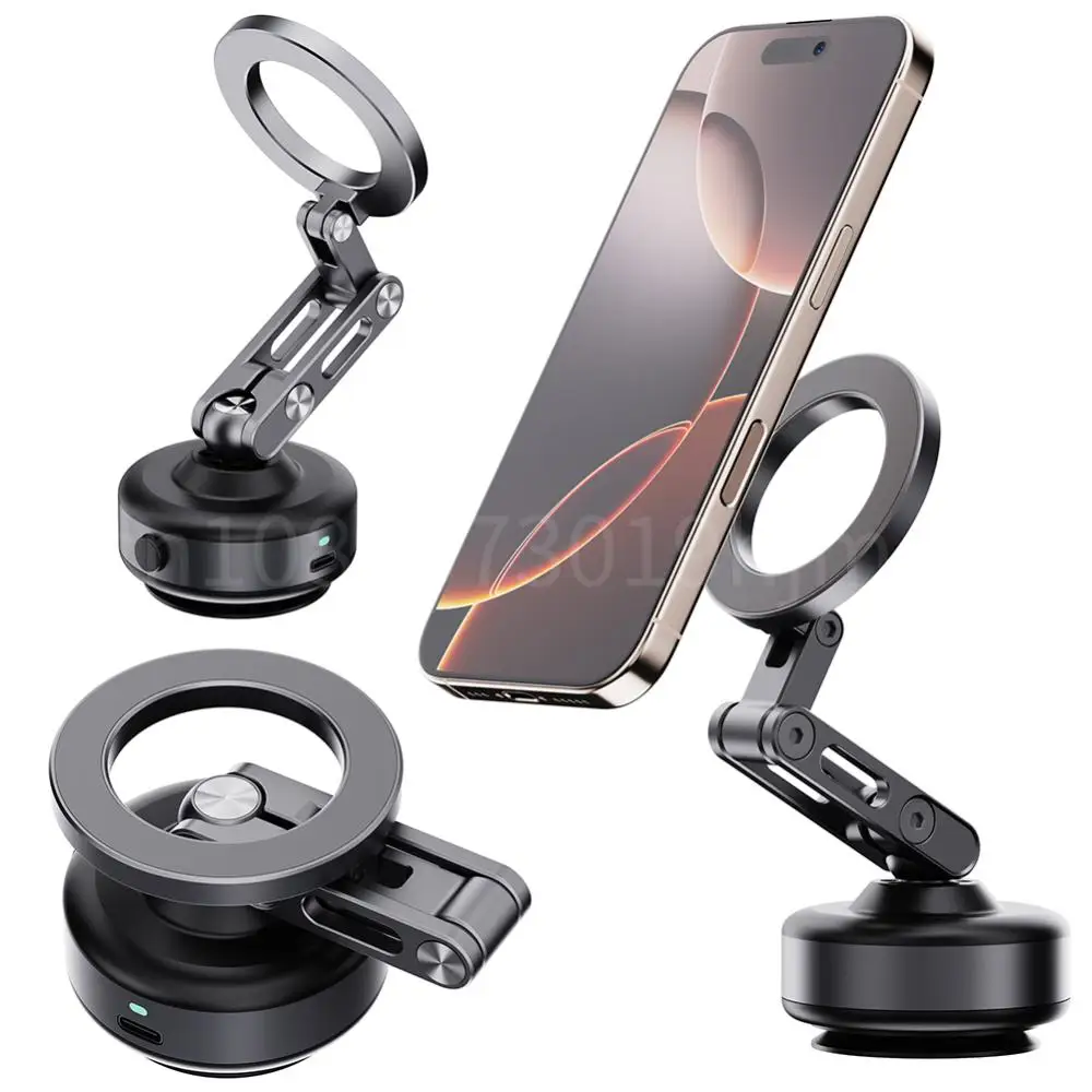 

Магнитный вакуумный автомобильный держатель для телефона Magsafe 360° ° Вращающийся складной интеллектуальный автомобильный магнитный держатель для Magsafe iPhone