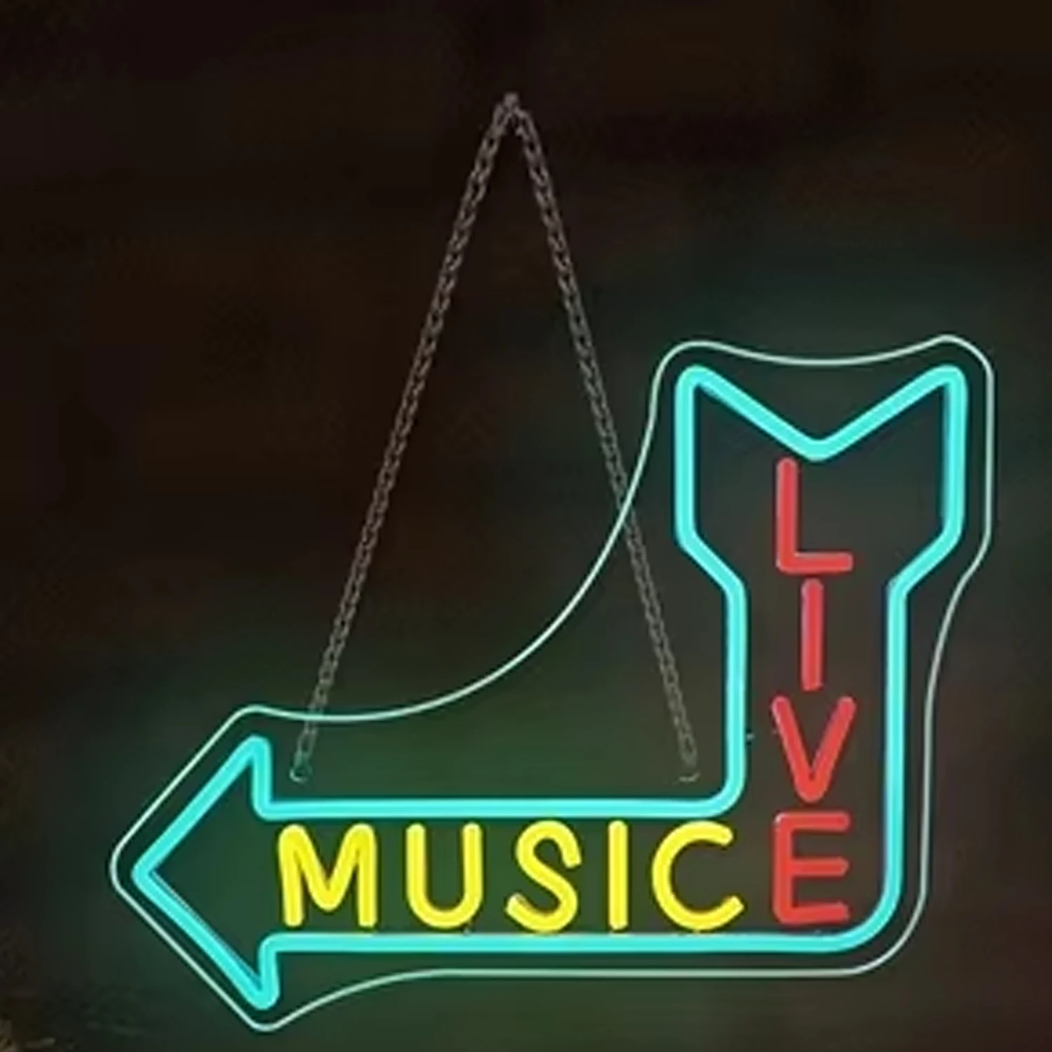 

Live Music Neon Sign custom Wall Decor Arrow Direction 5/12V USB Colorful LED Lights Room Decor Bar Club Party KTV Dimmable