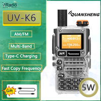 Quansheng UV K6 Walkie Talkie 5W 50-600MHz Air Band Radio USB-C Charge UHF VHF DTMF FM NOAA Wireless Frequency Two Way Radio New