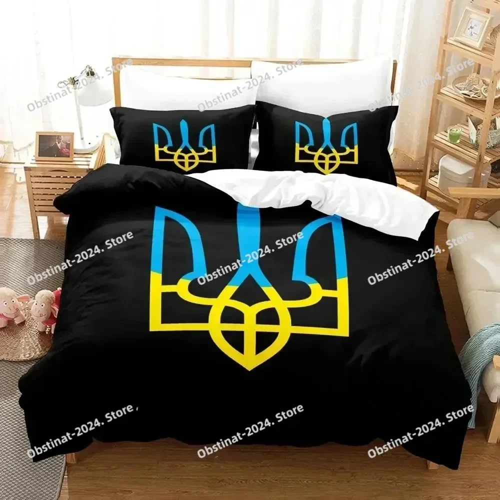 3D Print Ukrainian Flag UKRAINE Bedding Set Duvet Cover Bed Set Quilt Cover Pillowcase Comforter king Queen Size Boys Adult