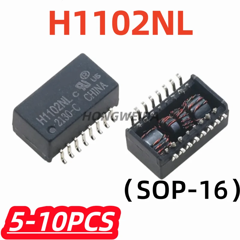 5-10Pcs/lot 100% New H1102NL H1102NLT SOP-16 Original Patch Dry Network Transformer Filter H1102 H1102N