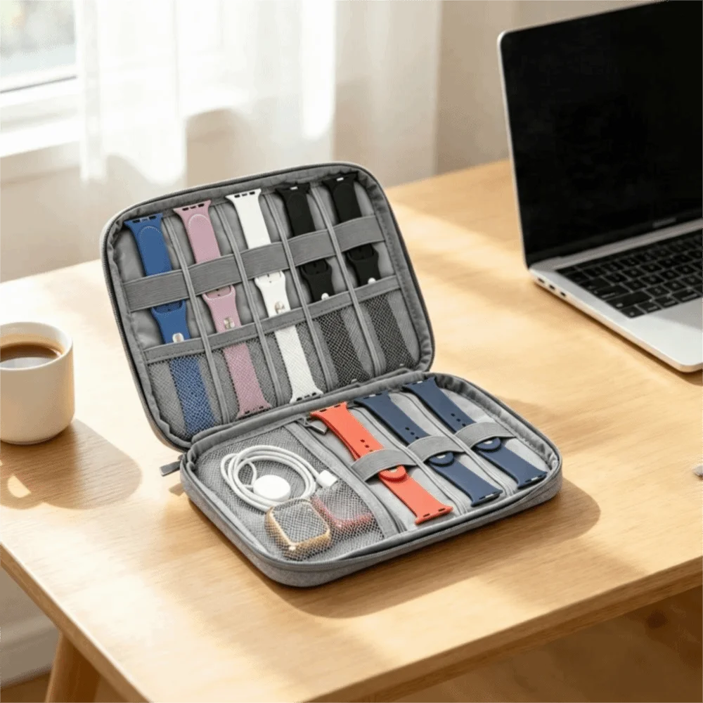Large Capacity Watchband Box Multifunction Storage Bag Watchband Storage Case Practical Watchband Storage Box Data Cable Storage