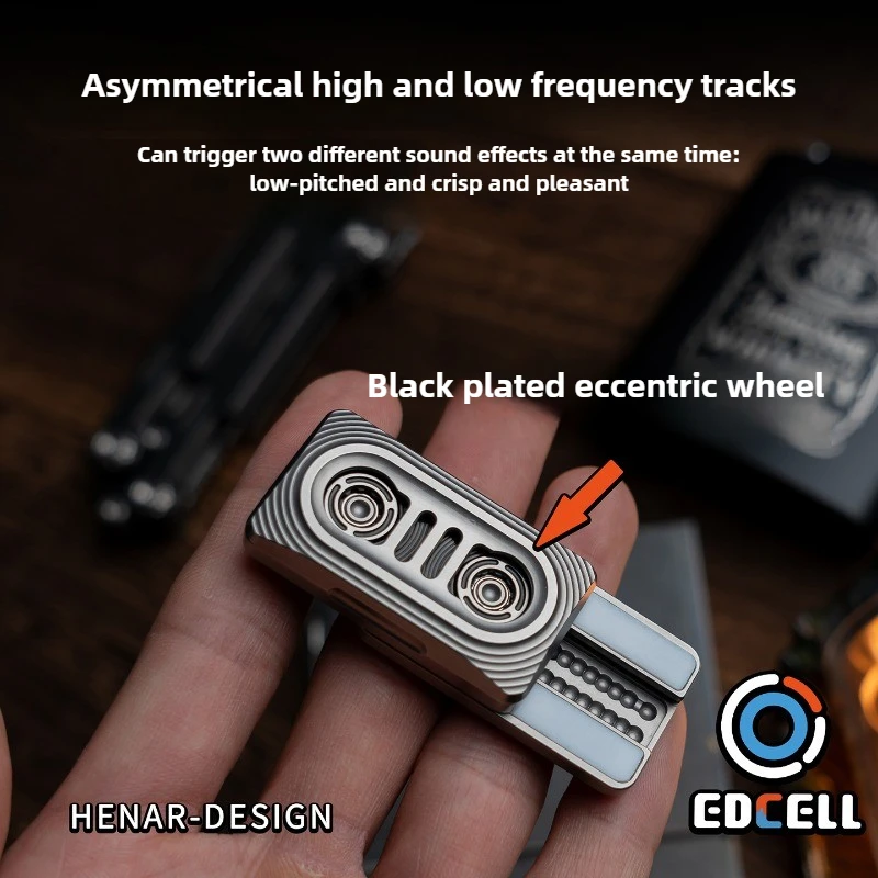 Cell EDCELL Tape Recorder Titanium Alloy Mechanical Tuning Fork Magnetic Linkage Fingertip Push Card Decompression Adult Toy