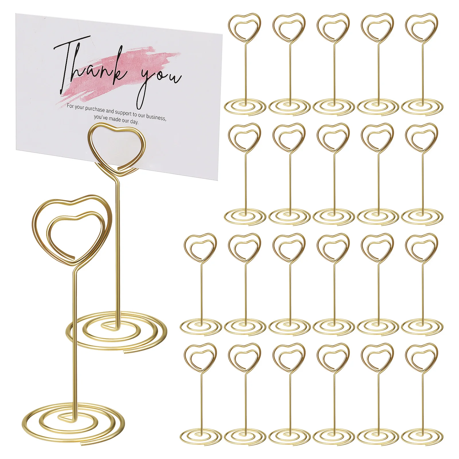 40pcs Table Card Holders Heart Shaped Card Clips Place Card Holders Memo Note Holders Menu Clips For Wedding Anniversary