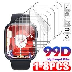1-8 Pack Screen Protector for Apple Watch 9 8 7 Series SE 6 5 iWatch 4 3 2 1 38 40 41 42 44 45 49 mm Ultra Clear Hydrogel Film