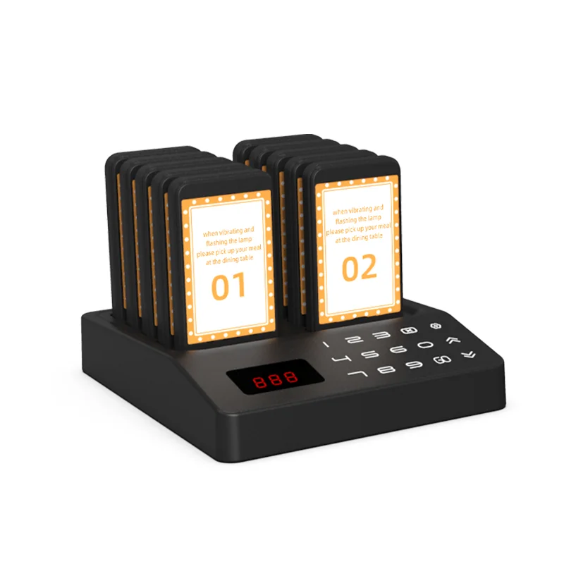 Wireless Guest Call Beeper Paging System with 10 Pagers for Queue Management in Hotels Hospitals Clinics Cafes & Restaurants