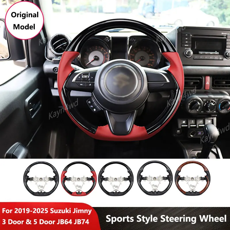 

Off Road 4x4 Interior Accessories Sports Style Carbon Fiber Steering Wheel Replacement For 2019-2025 Suzuki Jimny JB64 JB74 JC74