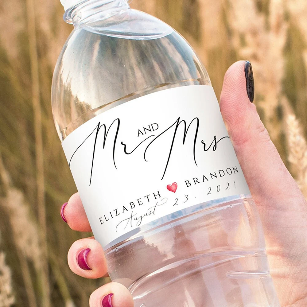 Etiqueta personalizada para botella de agua de boda, pegatina para botella de agua de agradecimiento para fiesta de cumpleaños, regalo de bienvenida