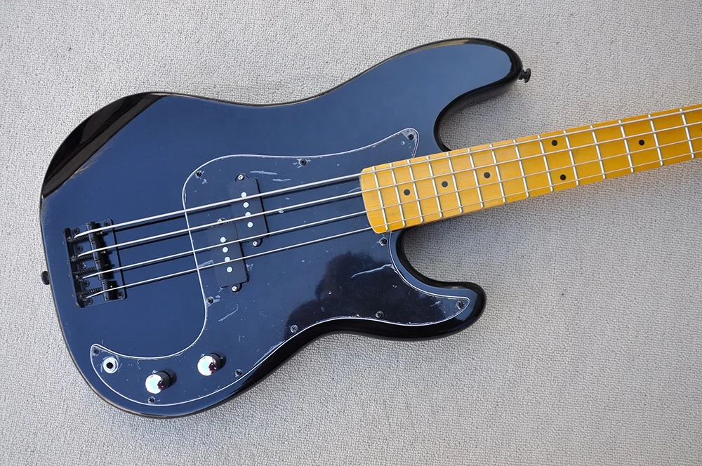 Flyoung Basswood Solid Body Bass 4 Strings Electric Bass Guitar Maple Fretboard Bass