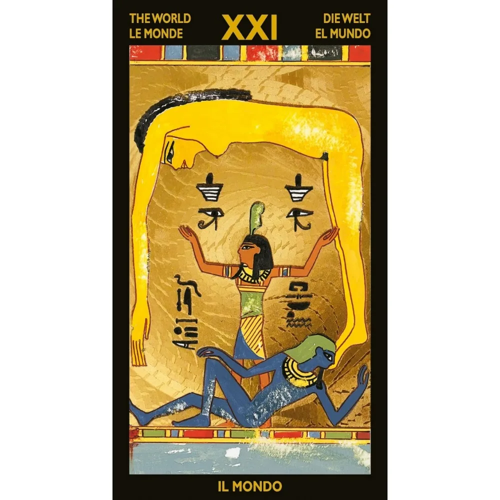 Tarot Nefertari de 10,3 * 6 cm (edição multilíngue) 78 unidades de cartas de tarô com tema egípcio