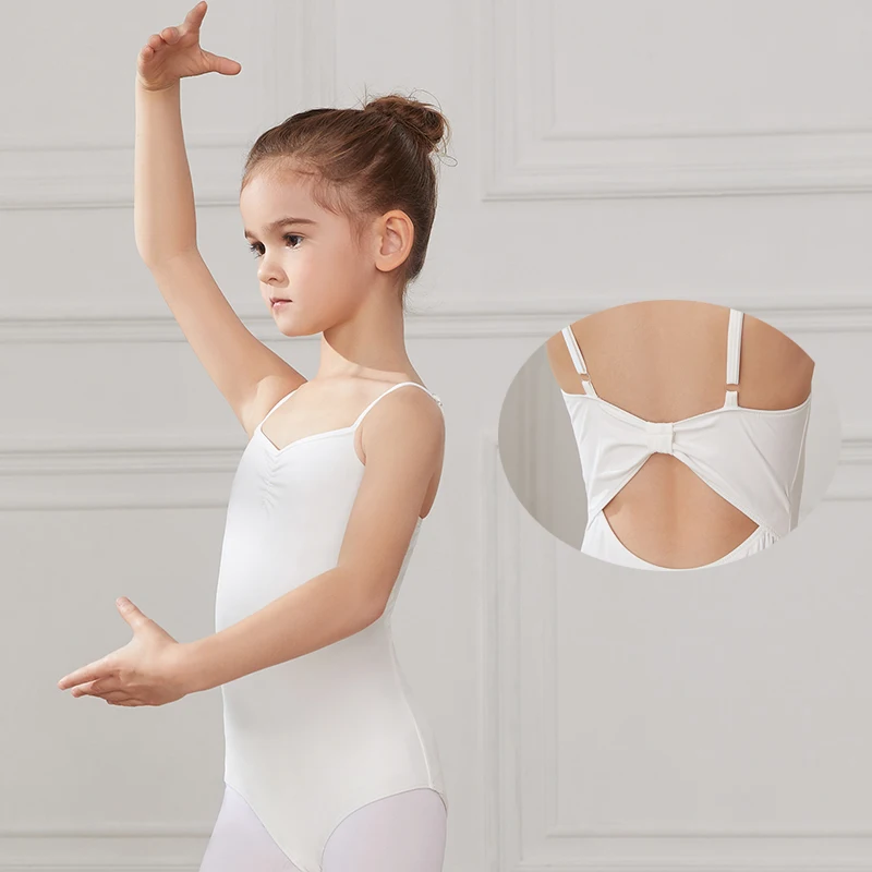 Girls Ballet Leotard for Kids Tutu Dance Leotard Sling suit Gymnastics Leotard For Child Students bow Ballet costume Bodysuit