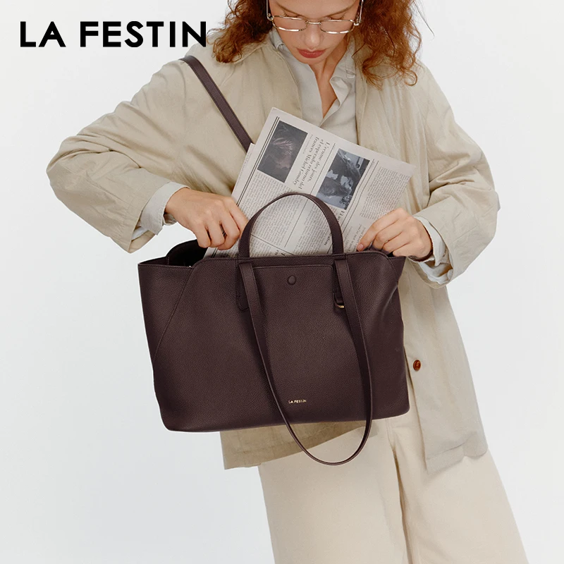 

LA FESTIN Original Brand Tote Bags 2025 New Women's bag Fashion Shoulder Bag Large Capacity Bag Lady Leather Handbag