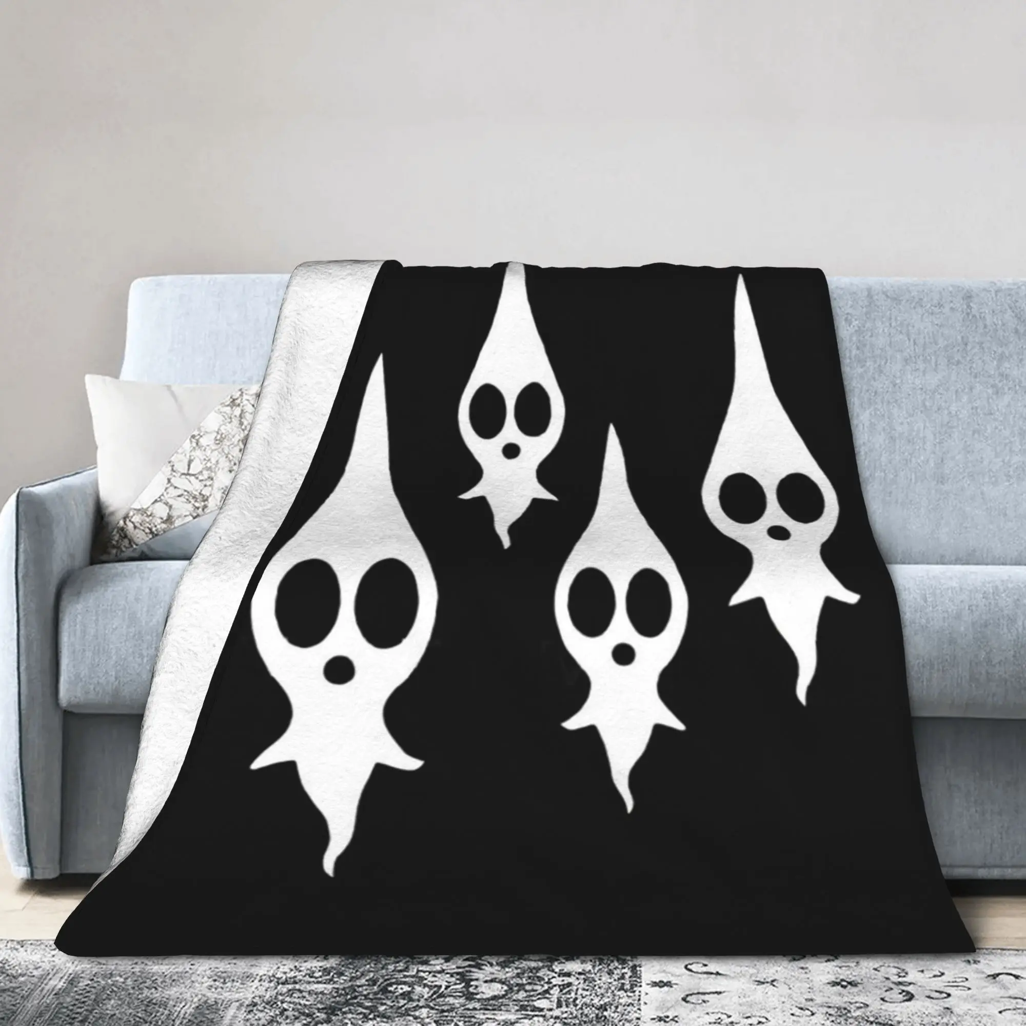 Pikmin Ghosts Blanket Flannel All Season Cartoon  Portable Warm Throw Blankets for Sofa Couch Bedding Throws