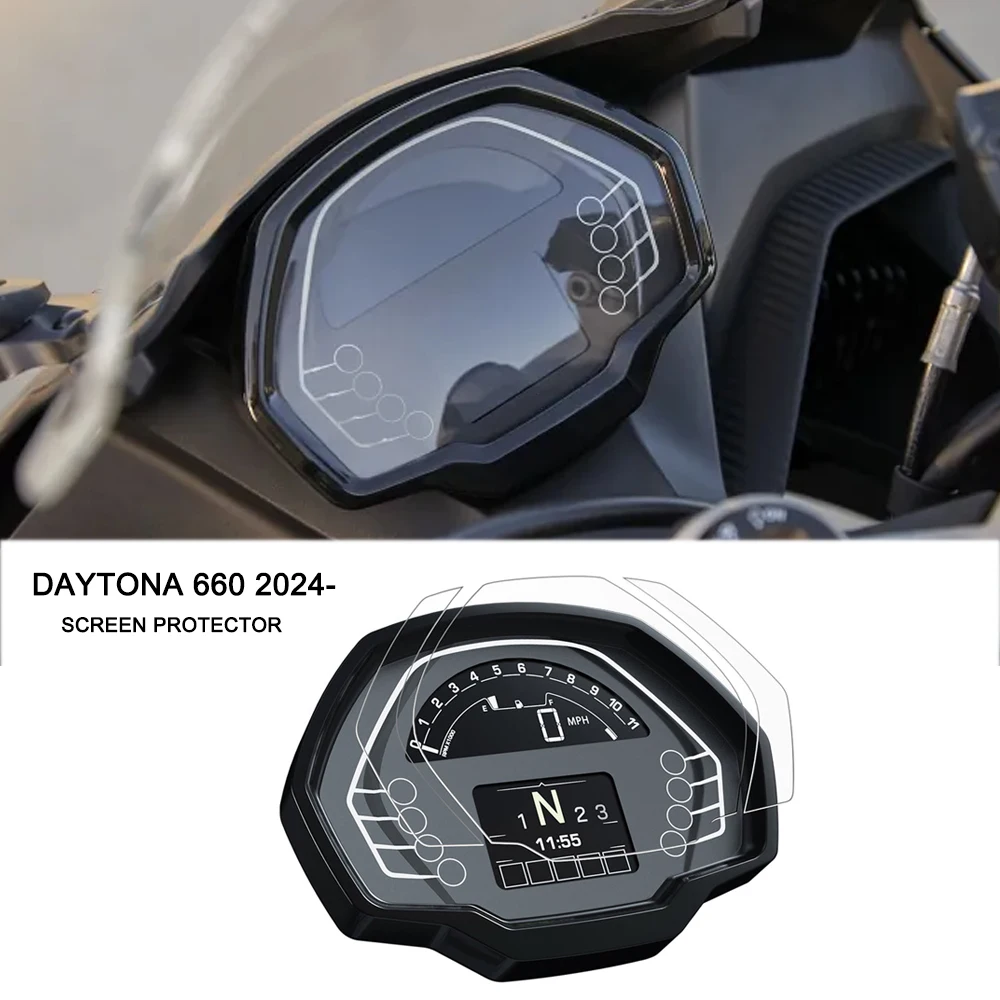 2024- Daytona 660 Accessories Scratch Cluster Screen Dashboard For Daytona660 Motorcycle Protection Instrument Film Dashboard