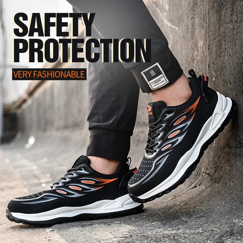 Sneakers da lavoro scarpe con punta in acciaio scarpe antinfortunistiche da uomo scarpe da lavoro antiforatura stivali moda indistruttibile calzature sicurezza