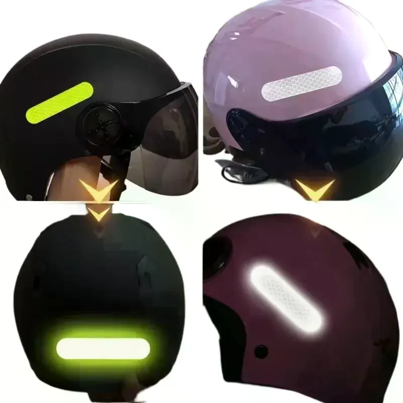 10Pcs Helmet Reflective Stickers With High Brightness Night Visibility Waterproof Material For Motorcycle E Bike Cycling Rides